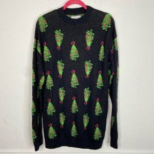 The Rail Men’s Christmas Tree Gray Sweater Size M NWT